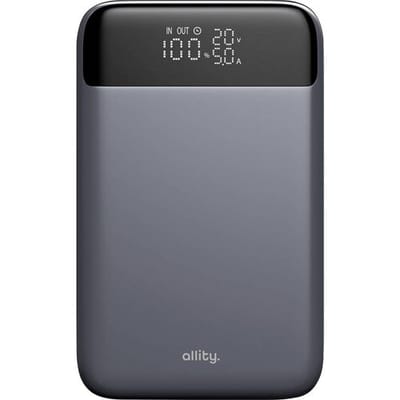 Allity APB-200 Powerbank 19200 mAh Quick Charge, USB PD LiPo Grijs Statusweergave