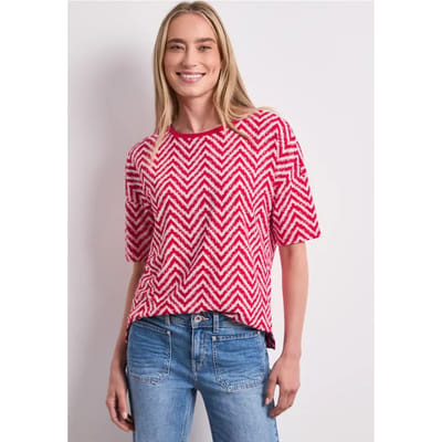 Shirt met ronde hals en all-over print