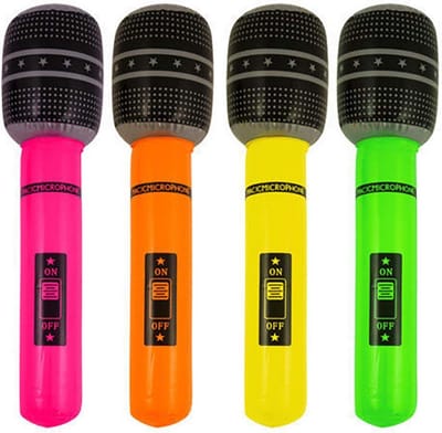 2 Opblaasbare Microfoons Set - Feestaccessoire & Karaoke Prop