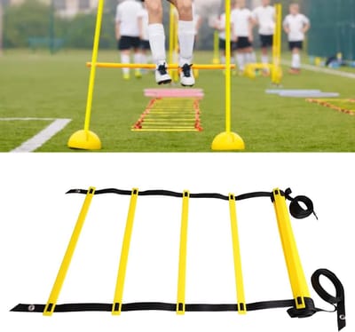Snelheidstrainingsladder - Oefenladders Coördinatie - Sporttraining Verbeteren - Veelzijdig Oefenhulpmiddel - 400 cm - Geel Zwart