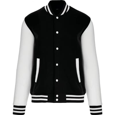 Kariban College jacket unisex K497 - Black / White - XS