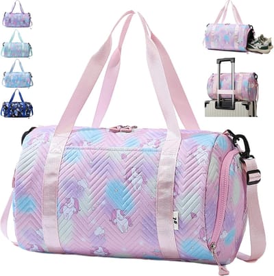 Eenhoorn Gymtas - Reistas Meisjes - Sport en Reizen - Waterdicht Schoenenvak - 41 x 25 x 26 cm - Roze
