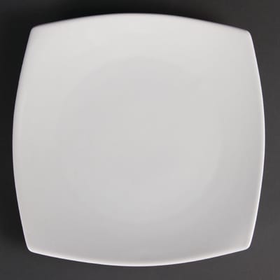 Olympia Whiteware vierkante borden met afgeronde hoeken | 24x24 cm | 12 Stuks