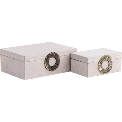 PTMD - Opberger Hazael - Beige - 36x25x13cm - Set van 2