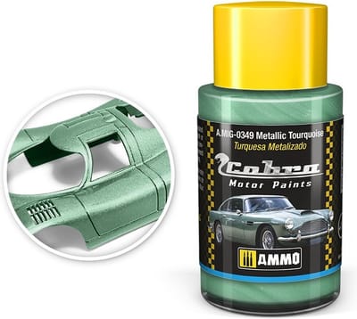 AMMO by Mig Jimenez Hobbyverf Acrylverf - MIG 0349 Cobra Motor Paints - Metallic Turquoise - Matt - Acryl - 30ml Verf potje - 30 ml