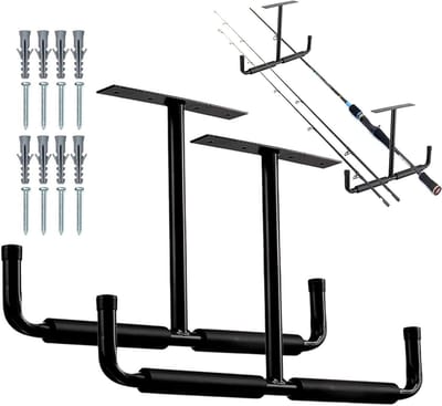 Garage Opbergrek - Haken Zwaar - Ruimte Besparen - Roestvrij Staal - 20 kg Draaglast - Zwart