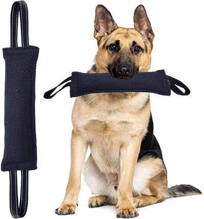 Trekspeelgoed voor honden, stevige kauwkussens van jute, duurzaam en gaan lang mee, geschikt als interactief trainingsmateriaal voor puppy's tot grote honden, set van 2.