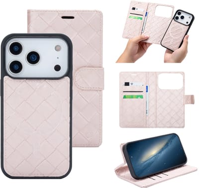 Casemania Hoesje Geschikt voor iPhone 17 Pro - Cherry Blossom - Luxe 2 in 1 Bookcase - Magnetisch Portemonnee Telefoonhoesje met Pasjeshouder en Standaardfunctie - Kunstleer Wallet Case met Fluwelen Touch - Afneembare Cover geschikt voor MagSafe