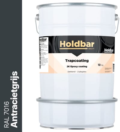 Holdbar Trapcoating Antracietgrijs (RAL 7016) 10 kg - Trapverf - Slijtvast - Trap Verven - Gemakkelijk Schoonmaken - Bestand tegen zware belastingen