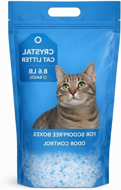 Kristallen kattenbakvulling - Geurcontrole strooisel - Frisse kattenbak - Niet-klonterend - 39 kg totaal - Transparant