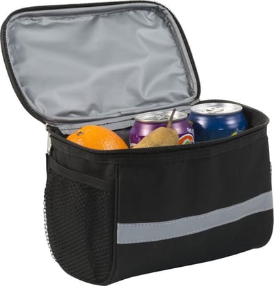 Fietstas met koelvak koeltas - zwart/grijs - 4 liter - fietskoeltas / stuurtas - voor onderweg - 20 x 12 x 16 cm