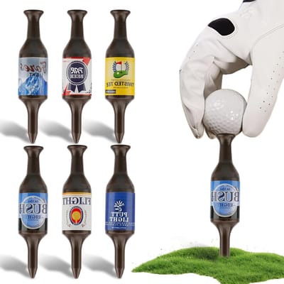 Grappige Golf Tees in Bierflesvorm, Duurzaam Plastic, 9 cm, Herbruikbare Golfaccessoires voor Golfers, Perfect Cadeau voor Golfliefhebbers