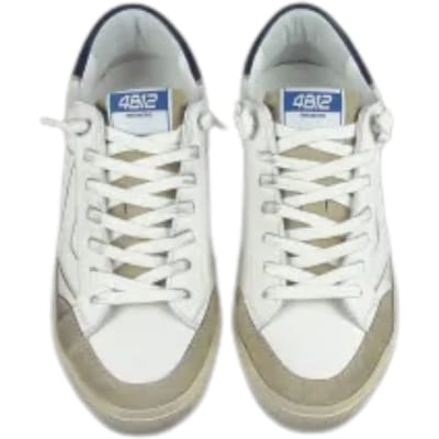 Heren lederen sneakers 4b12 Blauw