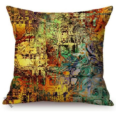 Moderne Scandinavische Abstracte Woondecoratie Stoelkussenhoes Kleurrijke Graffiti Art Nouveau Katoen Linnen Bank Kussenslopen Cojines Short plush 40*40(CM)-1Pcs