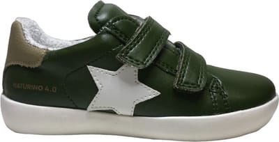 Naturino 4.0 - Annie Hybri - Mt 31 - velcro's witte ster vegan sneakers - groen