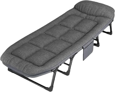 Opvouwbaar Veldbed - Campingbed Lounge - Ontspannen Buiten - 6 standen verstelbaar - 190x66x35cm