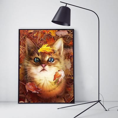 Volledige vierkante diamant borduurwerk kat 5D DIY diamant schilderij dier kruissteek herfst Home decor cadeau Full Square 20X30CM