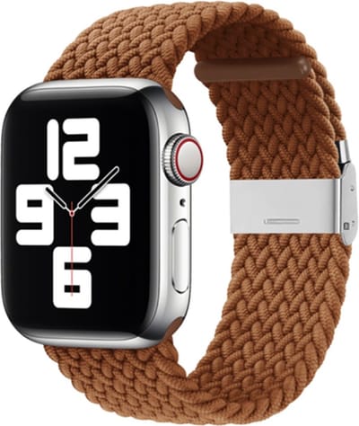 By Qubix - Geschikt voor Apple Watch bandje - Braided nylon bandje - Bruin - Geschikt voor Apple Watch 38mm / 40mm / 41mm / 42mm - nylon - bandje iWatch
