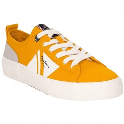 Pepe Jeans Allen Falg Heren Schoenen Gele Lage Sneakers Met Veters 45 Awe orange