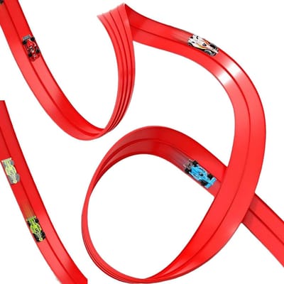 Racebaan autoset - Oprolbare baan - Creatief spelen - Met zuignappen - 390 cm lang - Multicolor