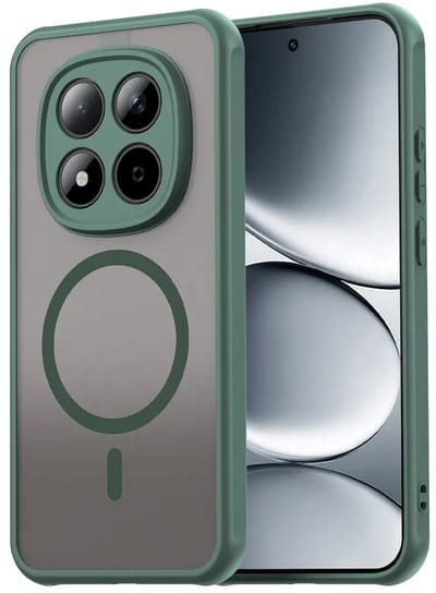 MobyDefend Hoesje - Geschikt voor Xiaomi Redmi Note 15 Pro 5G - Case Geschikt voor MagSafe - Mat Transparant Met Gekleurde Rand - Groen