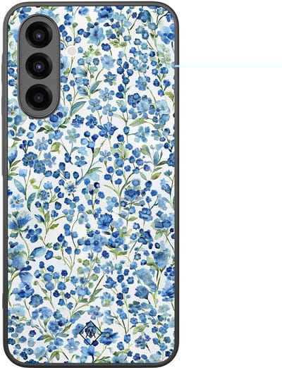 Casimoda® hoesje - Geschikt voor Samsung Galaxy A26 - Vintage Blue Floral - Zwart TPU Backcover - Bloemen - Blauw