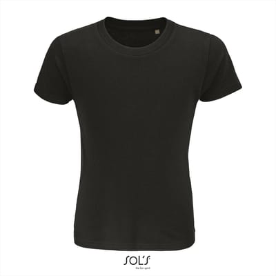 SOL'S - Crusader Kinder T-shirt - Zwart - 100% Biologisch Katoen - 92