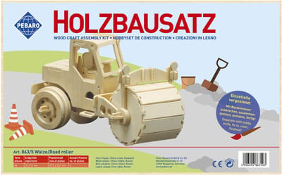Pebaro houten bouwset wals - creatief bouwpakket voor kinderen.