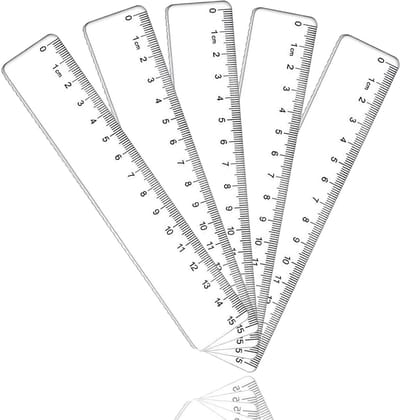 Dailygoods- Meetliniaal 15 cm - Set van 5 - Transparant - Flexibel - Robuust - Nauwkeurige centimeterschaal - Liniaal