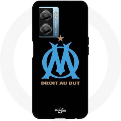 Coque Oppo A77 5G - Maniacase - Logo OM Olympique de Marseille - Souple - Noir - Mixte noir