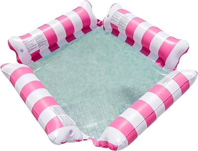 Nivard Luxe Waterhangmat - Luchtbed Zwembad - Luchtmatras Opblaasbaar - Water Hangmat - Aqua Lounge - Roze