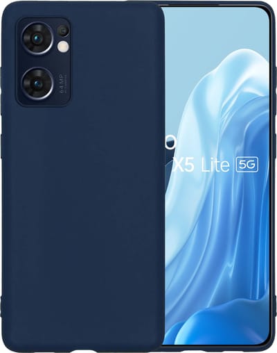 Hoesje - Geschikt voor OPPO Find X5 Lite - Sterk & Shockproof - Siliconen Case - Hoes Cover - Telefoonhoes - Donkerblauw