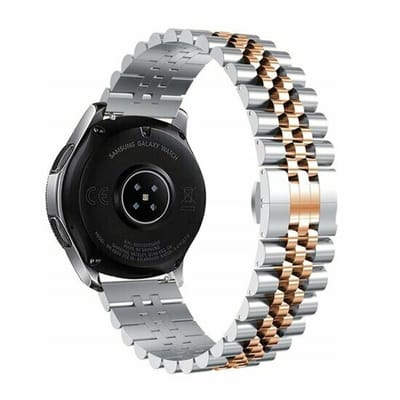 By Qubix - Stalen band - Zilver / rosé goud - Geschikt voor Xiaomi Redmi Watch 5 Active / Redmi Watch 5 Lite