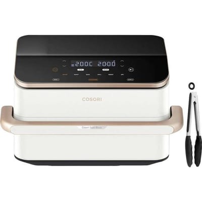 Cosori DualBlaze TwinFry 10 l 2800 W Appbased, Vaatwasserbestendig, Digitale timer, Grillfunctie Rose gold, Wit