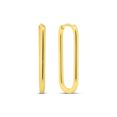 CO88 Collection - 8CE-70575 - Stalen Oorringen - Oorbellen - Ovaal - 13x28mm - Goudkleurig