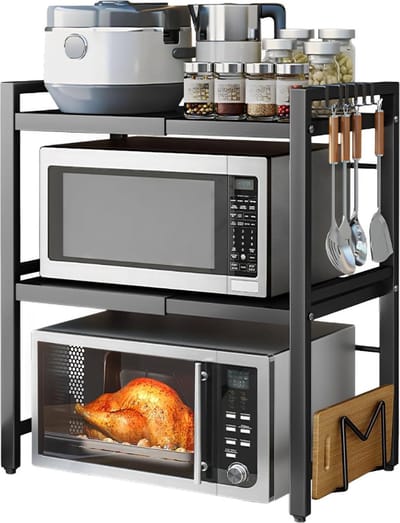 DD® Magnetronkast - Keukenkast - Ovenkast - 3-Traps Uitschuifbaar Werkblad - ‎36x42x79cm - Zwart