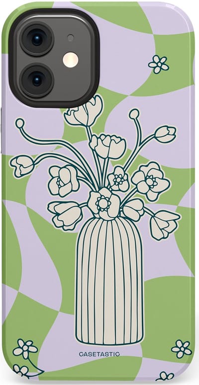Casetastic Hoesje Geschikt voor Apple iPhone 12 Mini - Stijlvolle Beschermende Duo-layer Case - Bosje vol groen