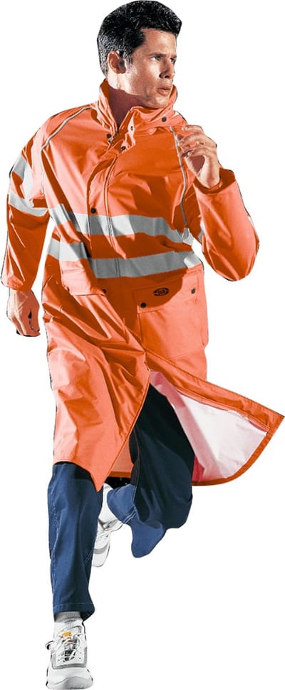 SIR SAFETY GLAMOUR LONG Hi Vis Reflecterend Werkregenjas HEREN Veiligheidsregenjas Oranje - Waterdicht - Winddicht - Reflecterend