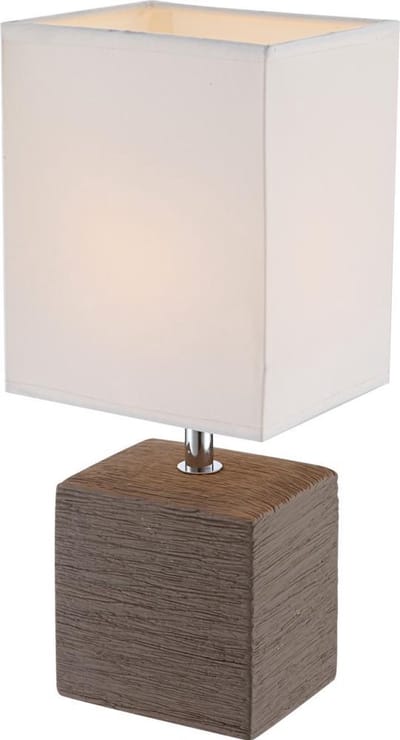 Tafellamp - Wit / Bruin - Keramiek - E14 fitting | Leiden