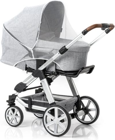 Klamboe Voor Kinderwagen - Witte Klamboe Kinderwagen - Muggennet - Kinderwagen Klamboe - Universele Klamboe - Muggen- & Insectengaas - Muskieten Net - Wandelwagen Muggennet -