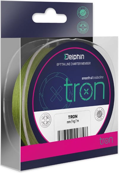 Gevlochten Lijn - Delphin - TRON - groen - 8 braid - 130m - 0.05mm - 2.3kg - Extreem dun - vislijn