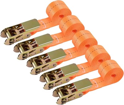 Spanbanden met ratel - Sjorbanden set - Veilig transport - Hoge belastbaarheid - 5 stuks 2 meter - Zwart