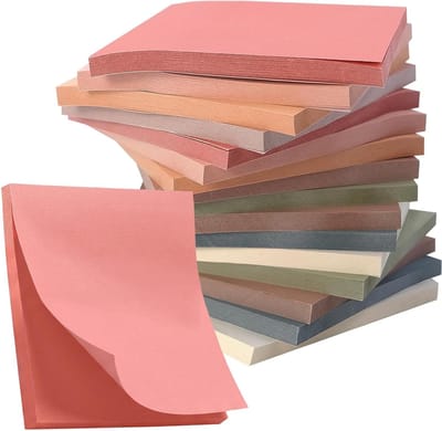 SnelShoppen - 16 Pcs Zelfklevende Notitieblokken 3x3 inch, Vintage Kleuren, Recyclebare Plaknotities met Sterke Hechting voor Thuis, Kantoor en Notiti