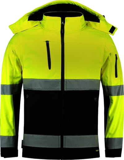 Tricorp Soft Shell Jack EN471 bi-color - Workwear - 403007 - fluor geel / navy - Maat XL