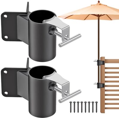 Solidchoice - Terrasparapluhouder Klem voor Balkon en Tuin - Geschikt voor 1-2 Inch Parasolpolen