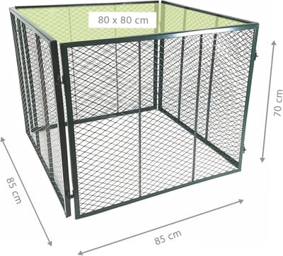 Metaal Compostbak 80 x 80 x 70 cm - Duurzaam, Handige Composteer Oplossing voor Tuin Afval - 448 L Volume