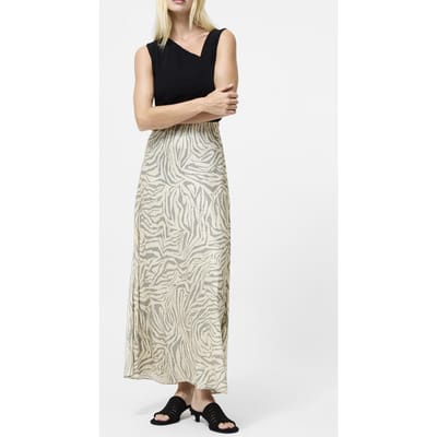 French Connection Josie Ennis Bias Skirt Porcelain Cream/blac Maat: 6 | Maxi Rokken Outlet | Dames | Zwart