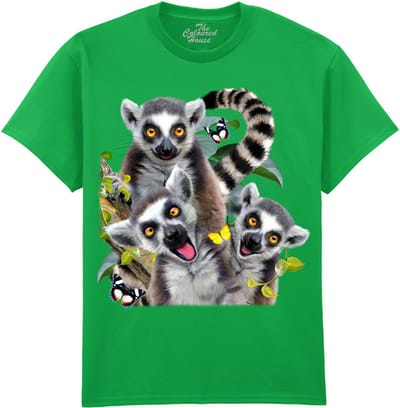Ringstaart Maki Lemur Selfie The Coloured House T-shirt XXL