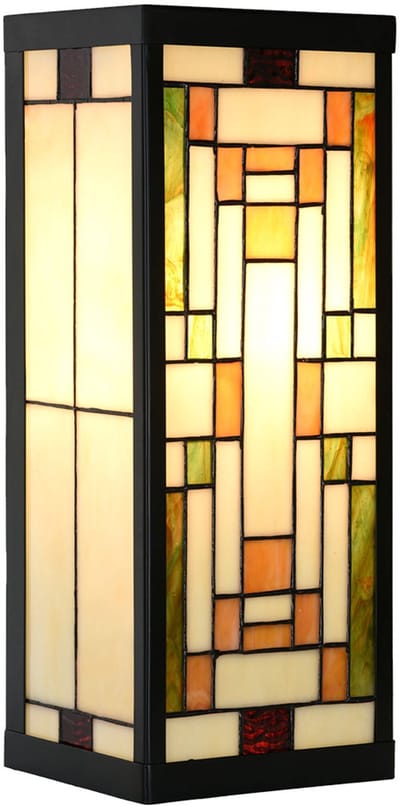 Lumilamp Wandlamp Tiffany 14x16x40 cm Beige Glas