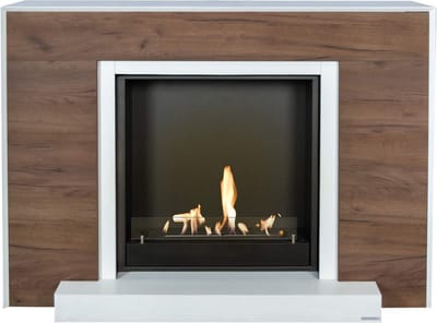 Xaralyn Bio-ethanol haard - Marvik - houtlook - 3 KW verwarming - Haardombouw inclusief inbouwhaard - sfeerhaard - echte vlammen